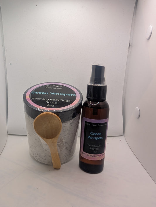 Ocean Whispers scrub & travel oil